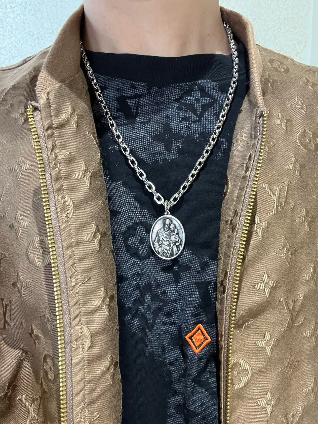 Balenciaga Religious Medallion Chunky Chain Necklace 8