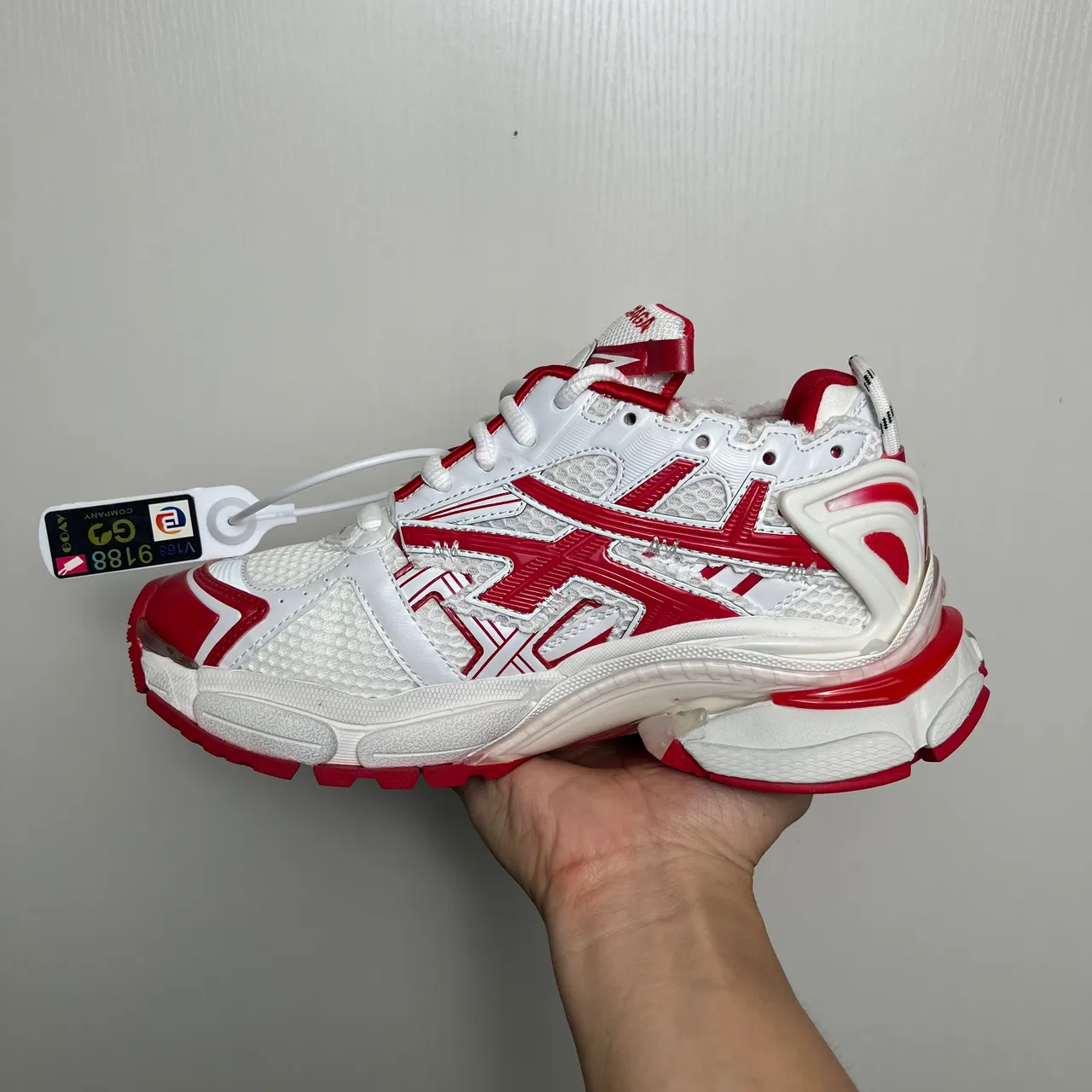 Balenciaga Runner White and Red Chunky Sneakers 3