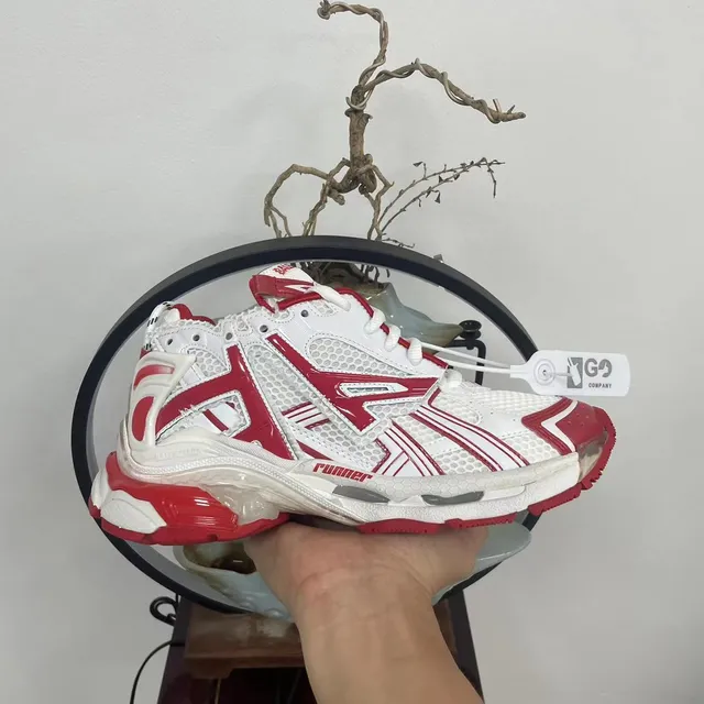 Balenciaga Runner White and Red Chunky Sneakers 7