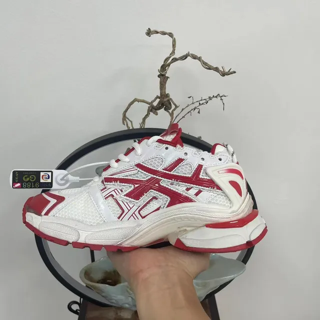 Balenciaga Runner White and Red Chunky Sneakers 8