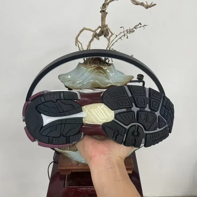 Balenciaga Runner أبيض بورجوندي رمادي أحذية كاجوال سميكة 8