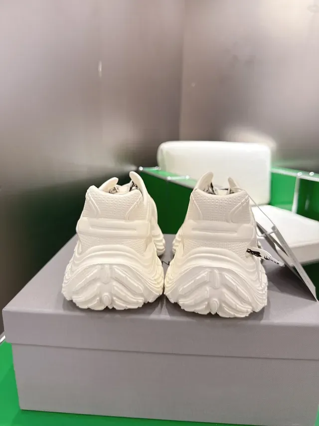 Balenciaga Runner White Molded Rubber Perforated Chunky Sneakers 3