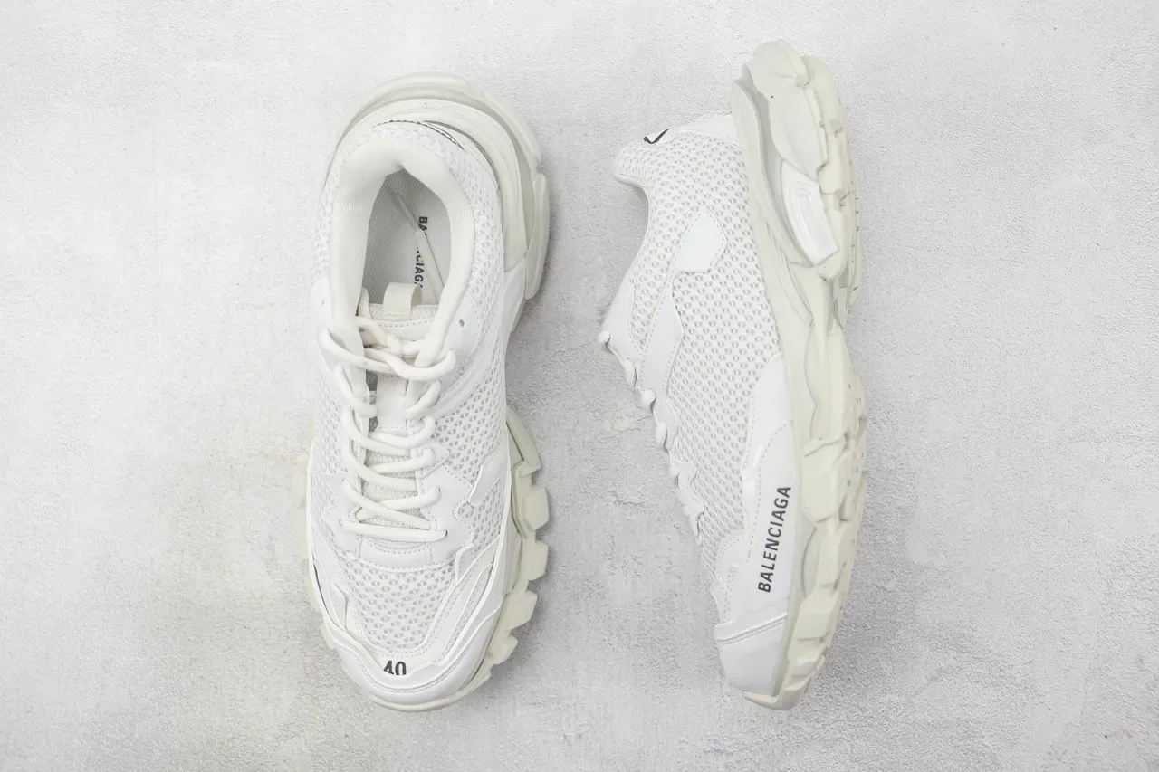 Balenciaga Runner أحذية رياضية بيضاء شبكة مثقبة سميكة 3