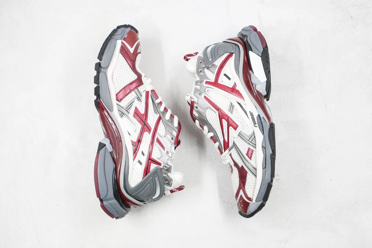 Balenciaga Runner White Red Silver Gray Chunky Sneakers 2