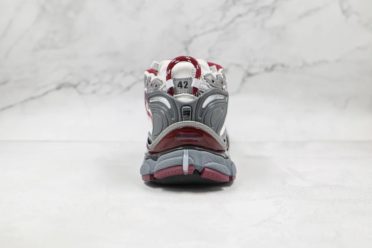 Balenciaga Runner White Red Silver Gray Chunky Sneakers 9