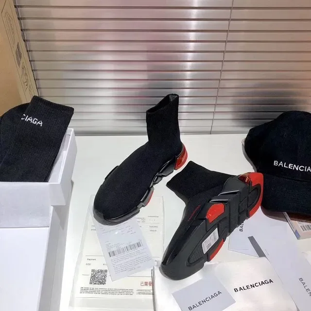 Balenciaga Speed Trainer sneakers lifestyle noirs et rouges 7