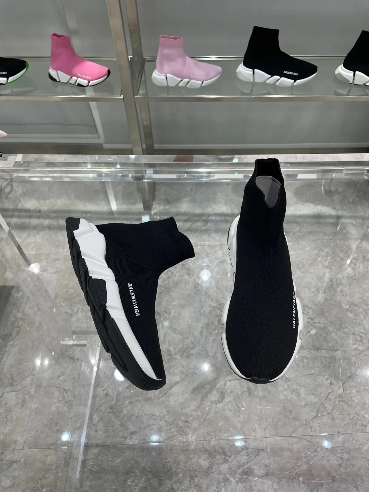 Balenciaga Speed Trainer Black and White Lifestyle Sneakers 6