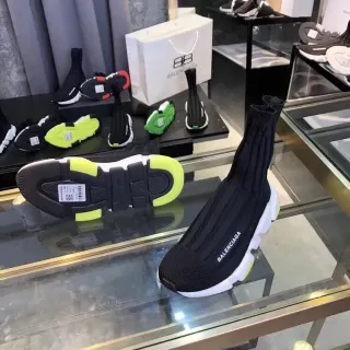 Balenciaga Speed Trainer কালো সাদা নিয়ন হলুদ লাইফস্টাইল স্নিকার্স