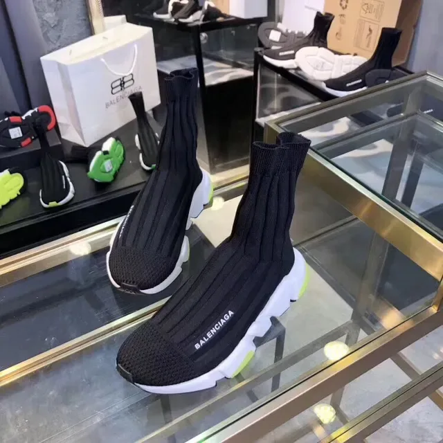 Balenciaga Speed Trainer Noir Blanc Jaune Néon Chaussures Lifestyle 5