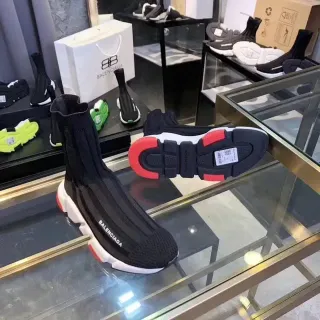 Balenciaga Speed Trainer কালো সাদা লাল লাইফস্টাইল স্নিকার