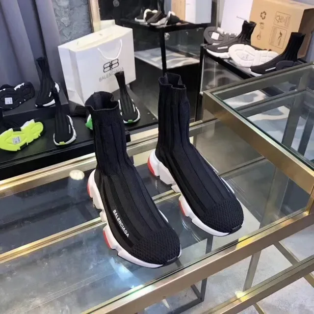 Balenciaga Speed Trainer Noir Blanc Rouge Sneakers Lifestyle 3