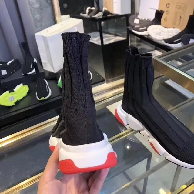 Balenciaga Speed Trainer Noir Blanc Rouge Sneakers Lifestyle 4