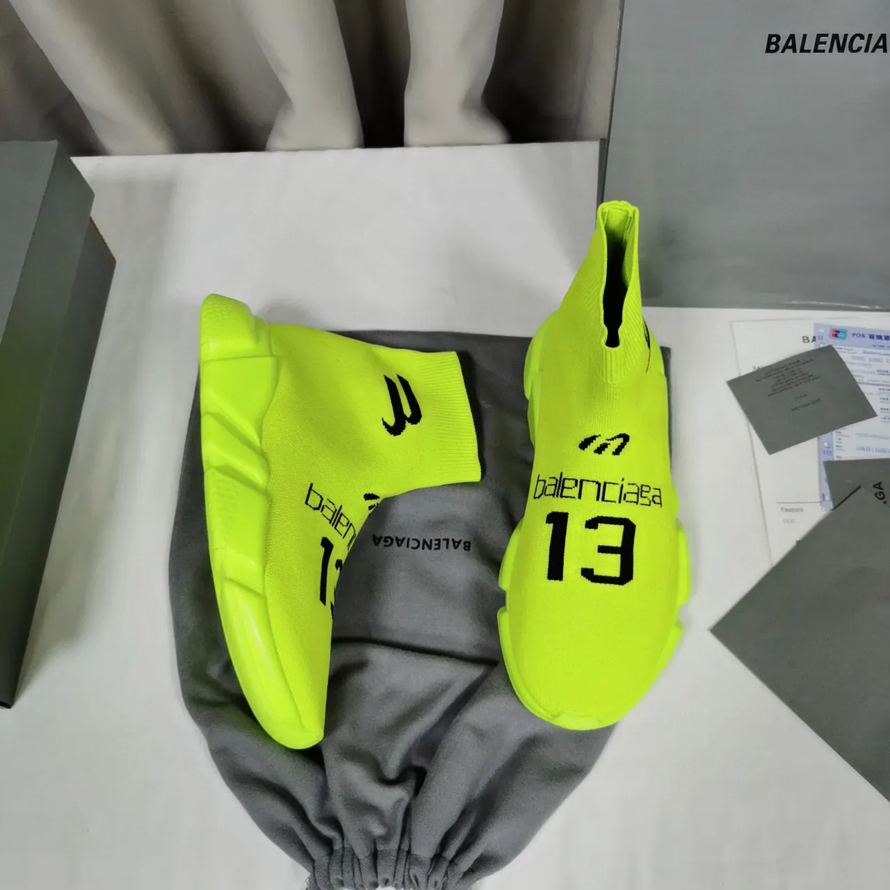 Balenciaga Speed Trainer Neon Lime Knit tênis lifestyle 9