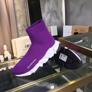 Balenciaga Speed Trainer বেগুনি সাদা কালো লাইফস্টাইল স্নিকার্স