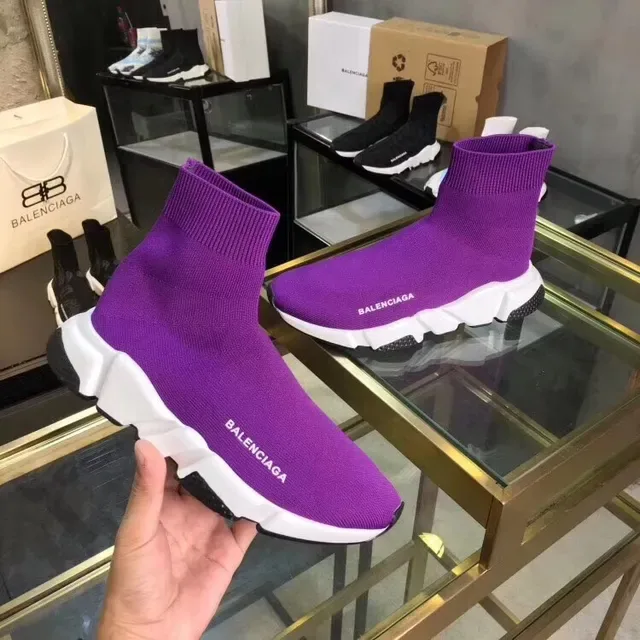 Balenciaga Speed Trainer roxo branco preto sneakers lifestyle 2