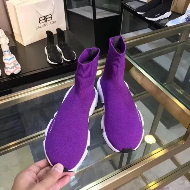 Balenciaga Speed Trainer roxo branco preto sneakers lifestyle 4