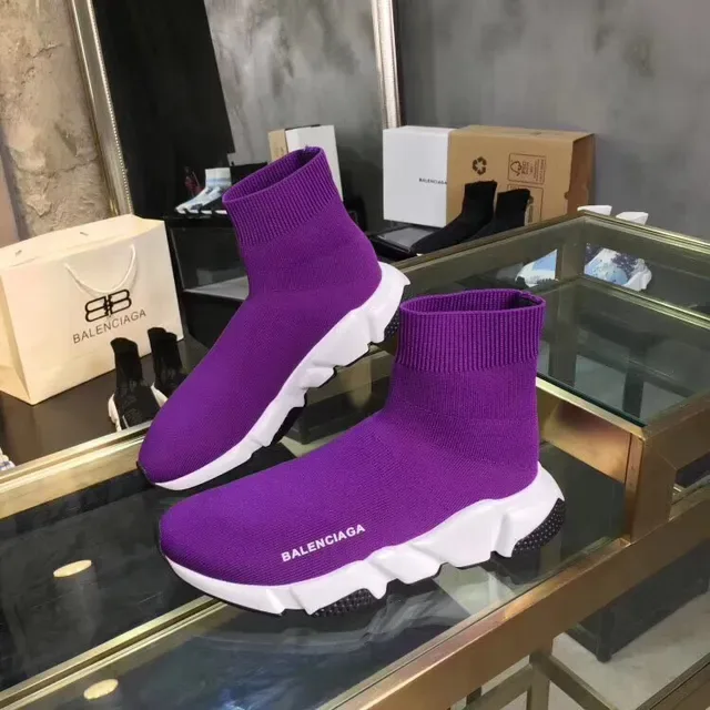 Balenciaga Speed Trainer roxo branco preto sneakers lifestyle 5