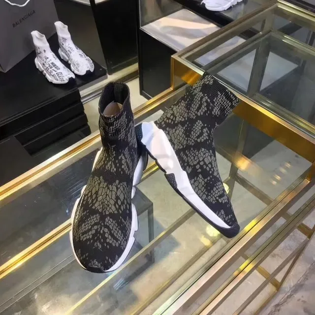 Balenciaga Speed Trainer impression de peau de serpent sans lacets sneakers lifestyle 2