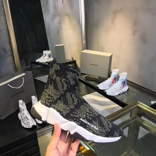 Balenciaga Speed Trainer impression de peau de serpent sans lacets sneakers lifestyle 3
