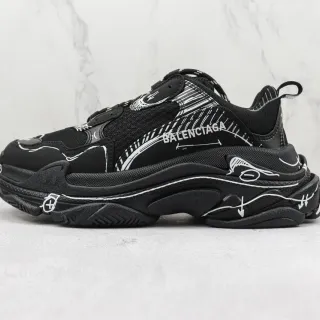Balenciaga Track negro y blanco suela oversized gráficos line-art zapatillas chunky