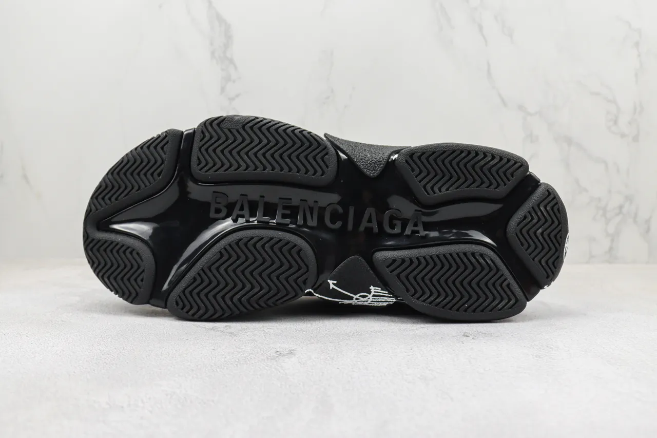 Balenciaga Track Black White Oversized Sole Line-Art Graphics Chunky Sneakers 8