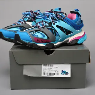 Balenciaga Track Sneaker الأزرق الملكي الأزرق السماوي الوردي أحذية رياضية سميكة