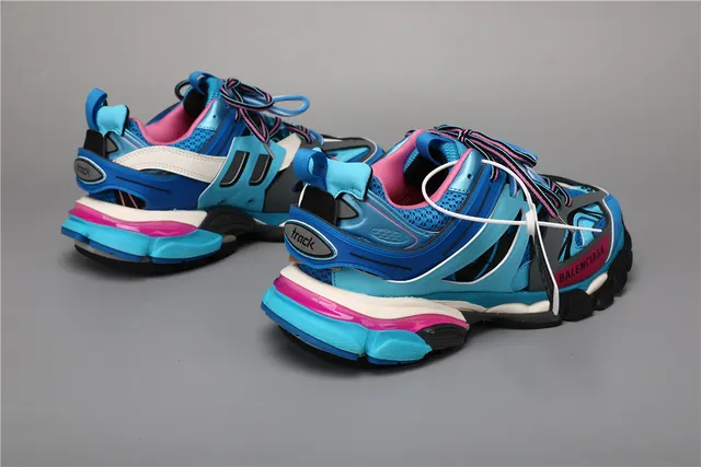 Balenciaga Track Sneaker bleu royal cyan rose sneakers à semelle épaisse 3