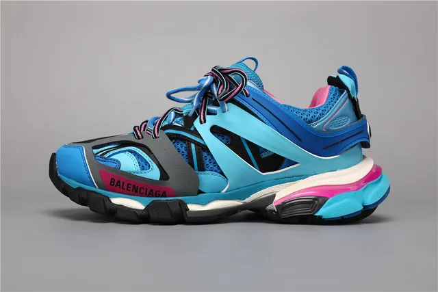 Balenciaga Track Sneaker bleu royal cyan rose sneakers à semelle épaisse 9