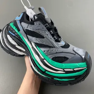 Balenciaga Track Trainer رمادي أسود أخضر حذاء رياضي سميك