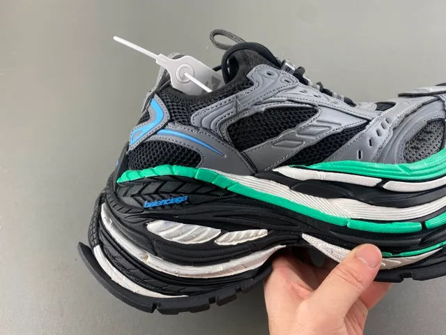 Balenciaga Track Trainer gris noir vert sneakers à semelle épaisse 3