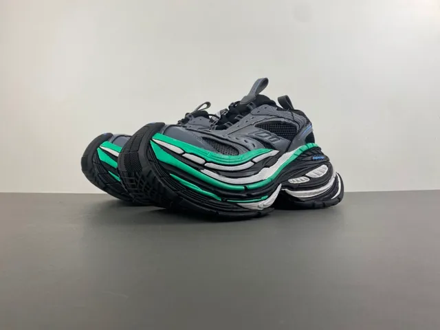 Balenciaga Track Trainer gris noir vert sneakers à semelle épaisse 10