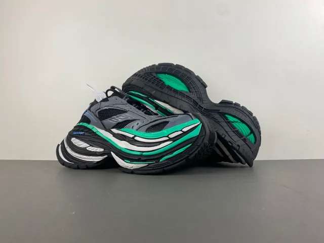 Balenciaga Track Trainer gris noir vert sneakers à semelle épaisse 12