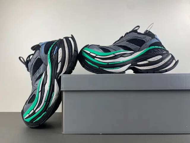 Balenciaga Track Trainer gris noir vert sneakers à semelle épaisse 14
