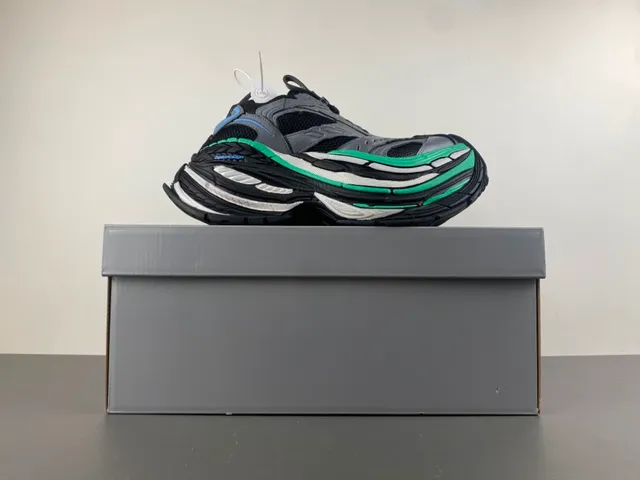 Balenciaga Track Trainer gris noir vert sneakers à semelle épaisse 15