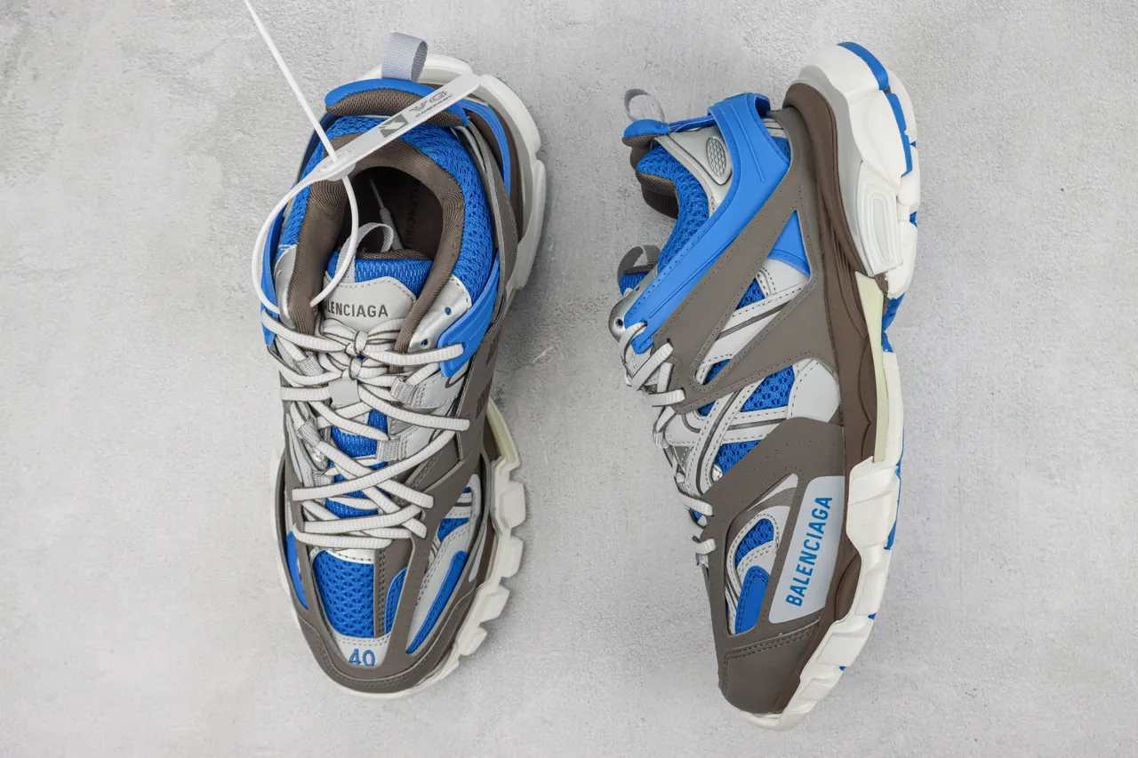 Balenciaga Track Trainer ধূসর বাদামী নীল চংকি স্নিকার্স 3