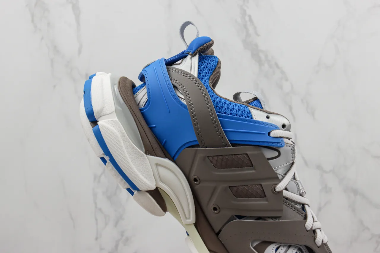 Balenciaga Track Trainer ধূসর বাদামী নীল চংকি স্নিকার্স 5