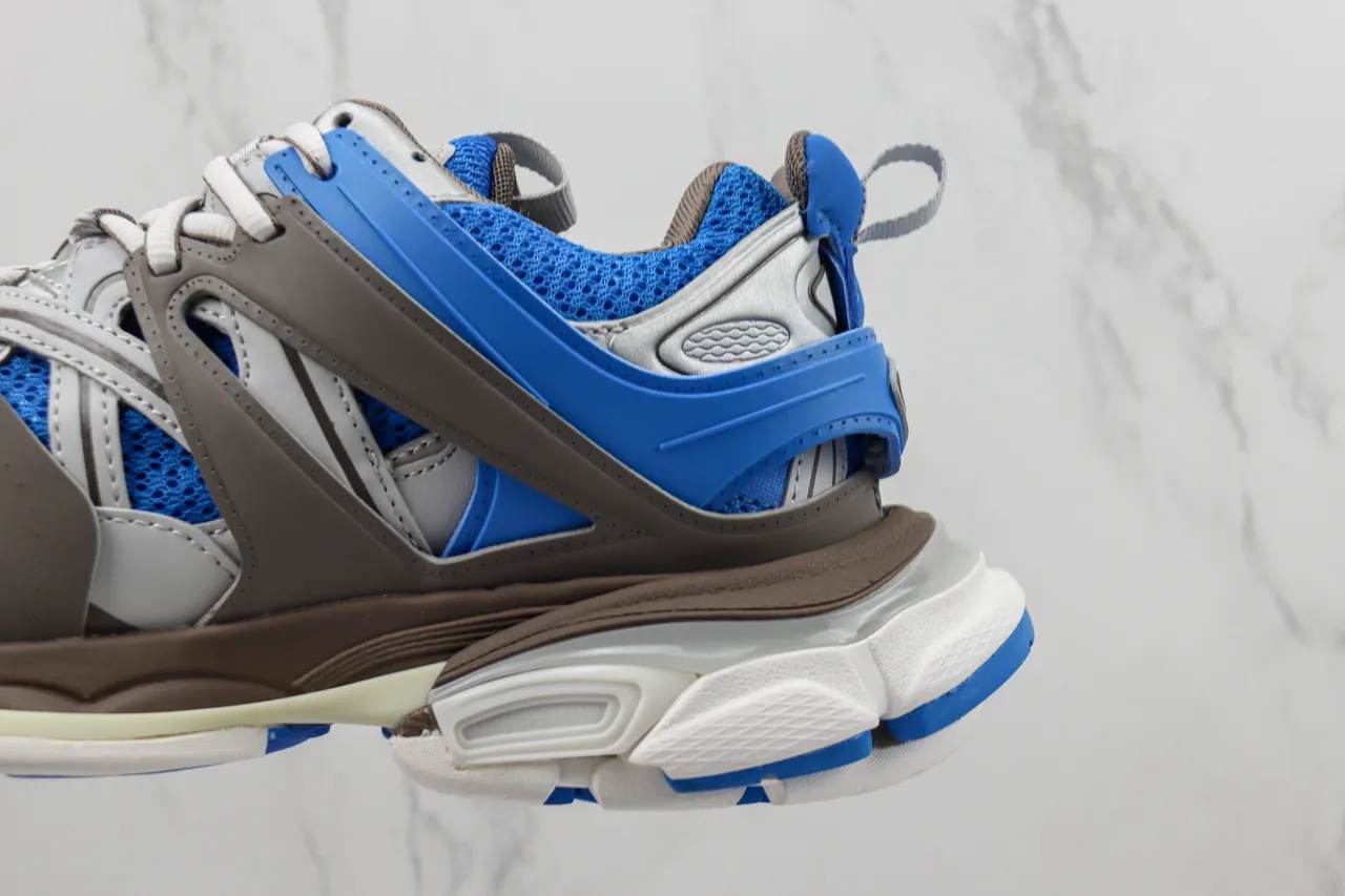 Balenciaga Track Trainer ধূসর বাদামী নীল চংকি স্নিকার্স 7
