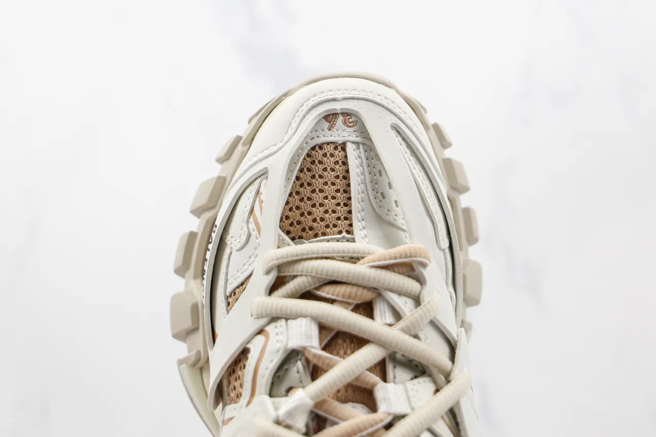 Balenciaga Track Trainer Off-White Beige tênis de sola grossa 5
