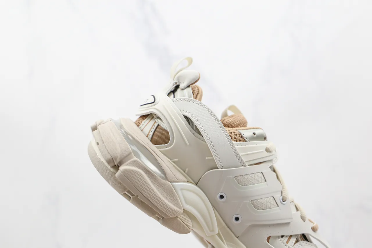 Balenciaga Track Trainer Off-White Beige tênis de sola grossa 6