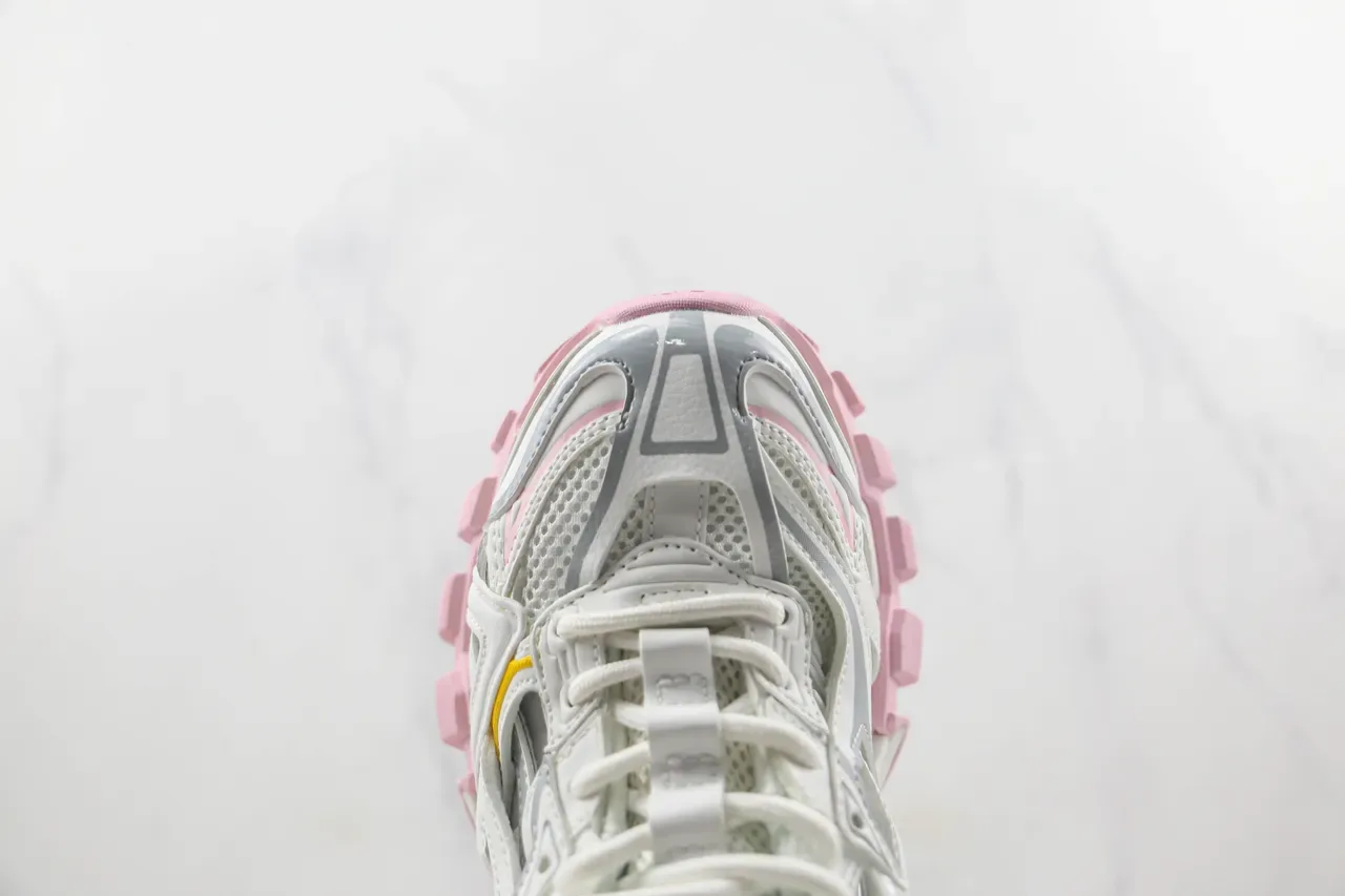 Balenciaga Track Trainer أبيض وردي أصفر chunky sneakers 6