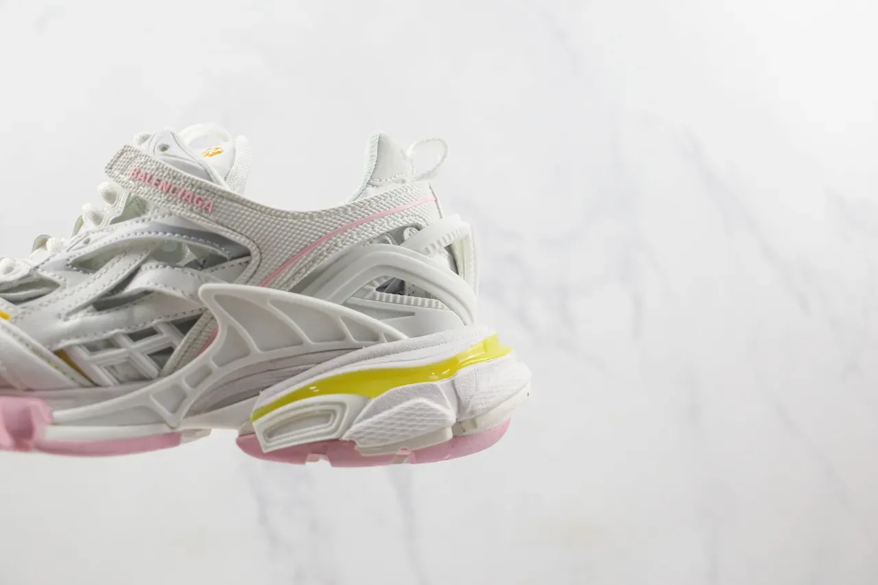Balenciaga Track Trainer أبيض وردي أصفر chunky sneakers 7