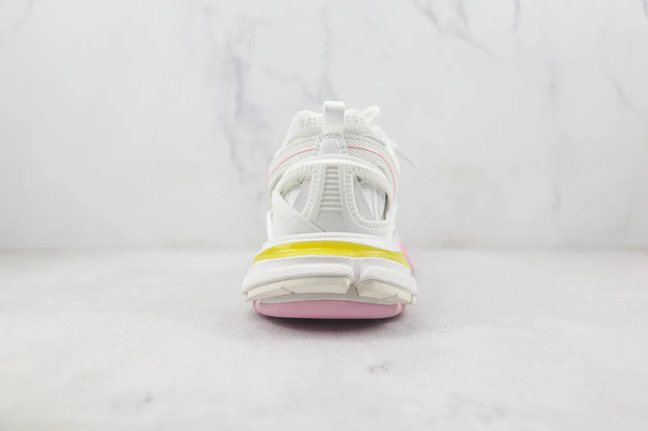 Balenciaga Track Trainer أبيض وردي أصفر chunky sneakers 9