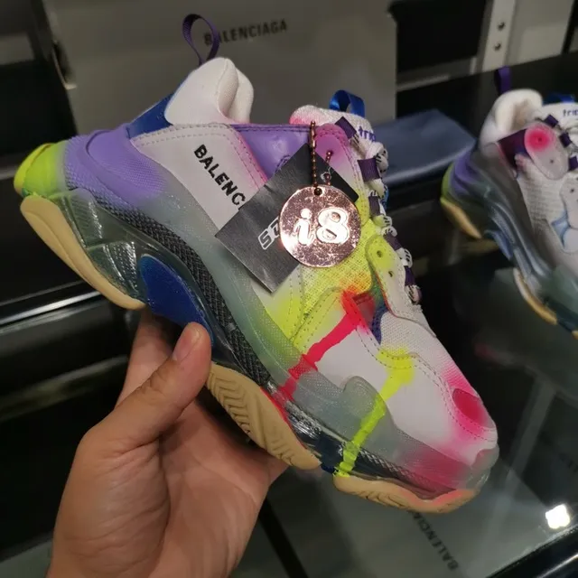 Balenciaga Triple S বহুরঙী পেইন্ট ড্রিপ চাঙ্কি স্নিকার 5