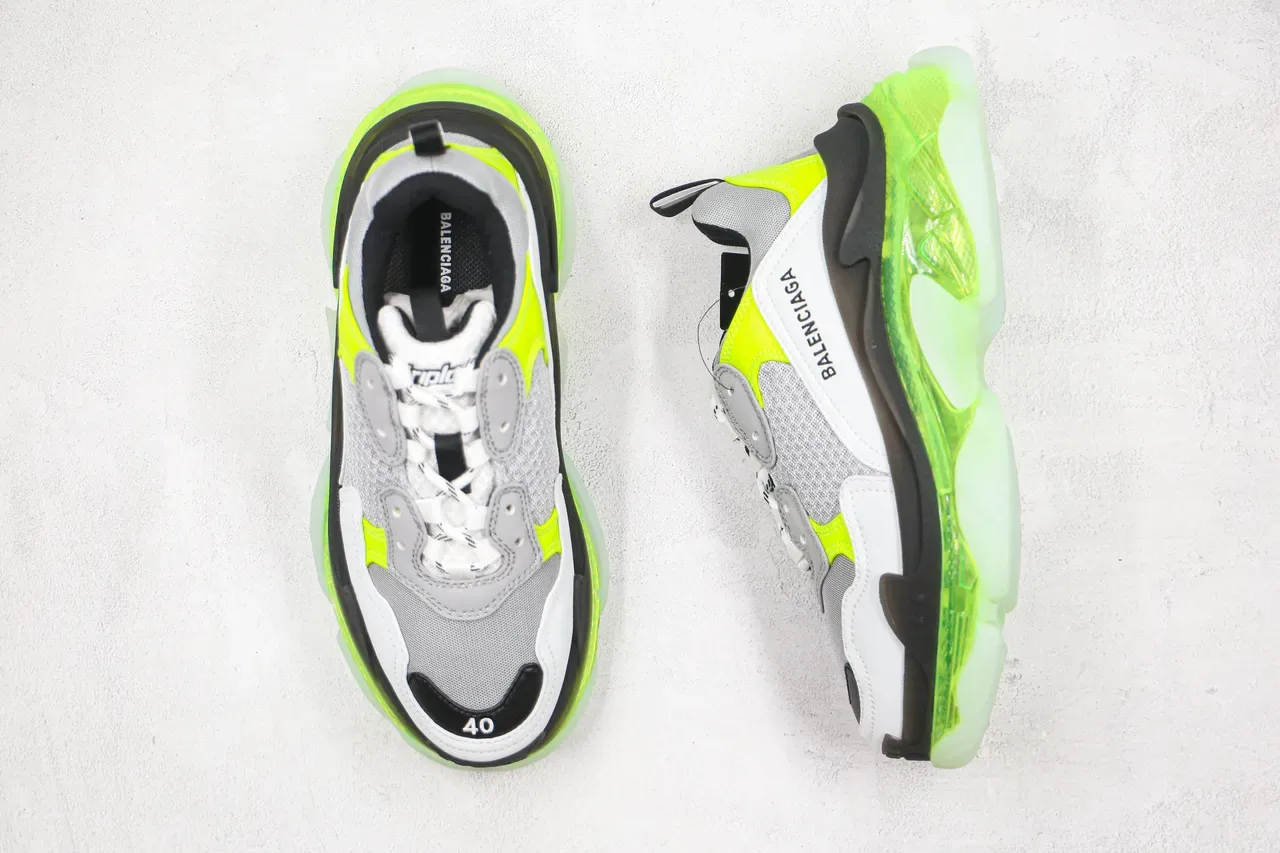 Balenciaga Triple S Verde Neón Chunky Sneakers 9