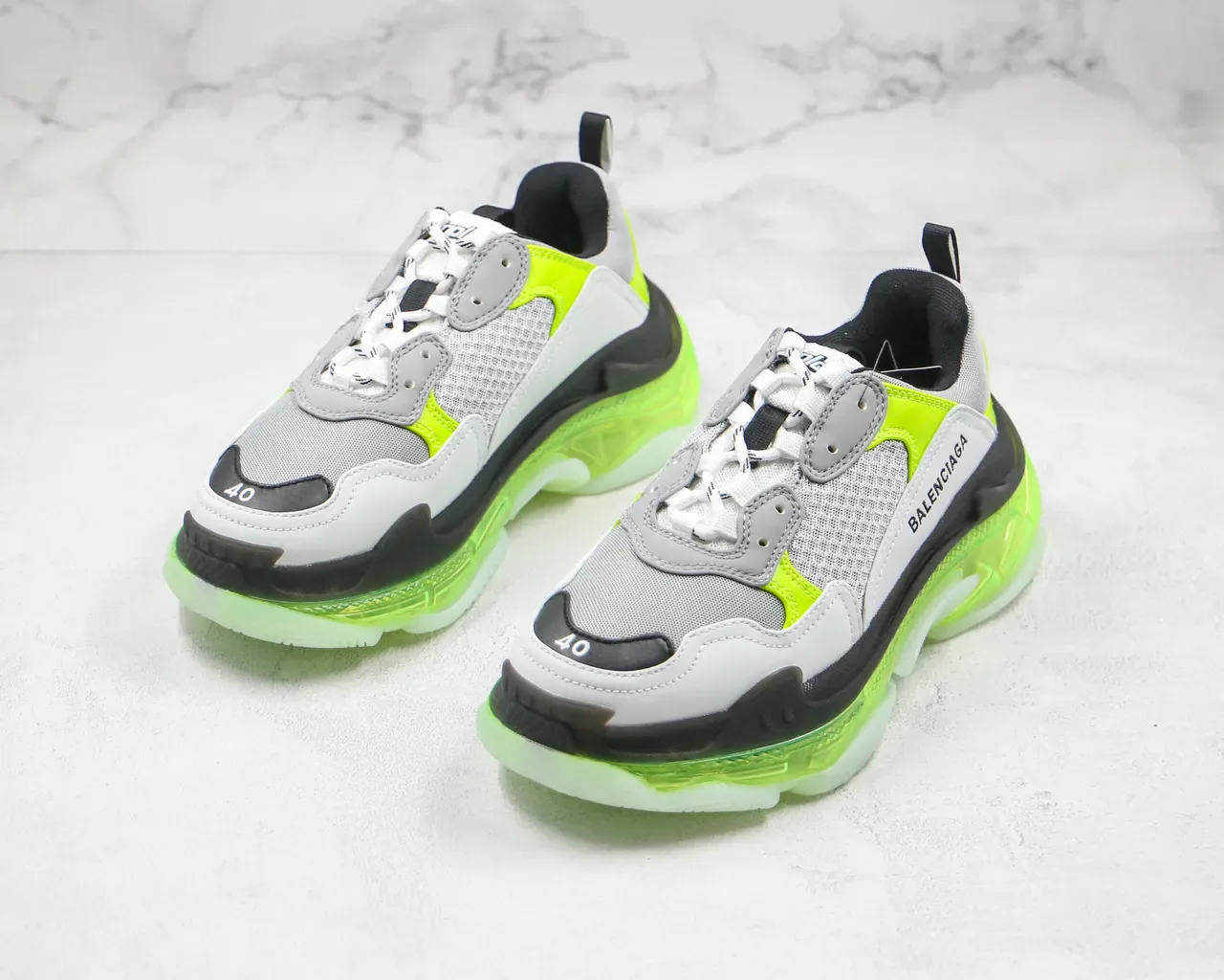 Balenciaga Triple S Verde Neón Chunky Sneakers 10
