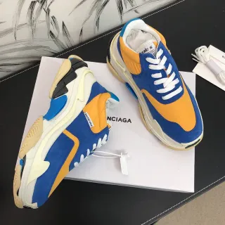 Balenciaga Triple S Runner حذاء رياضي سميك أزرق برتقالي كريمي