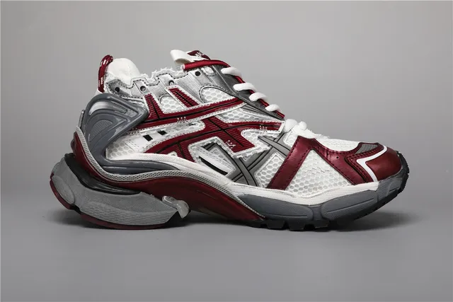 Balenciaga Blancs Bordeaux Silhouette Construction Maille Et Recouvrement Synthétique Chunky 8