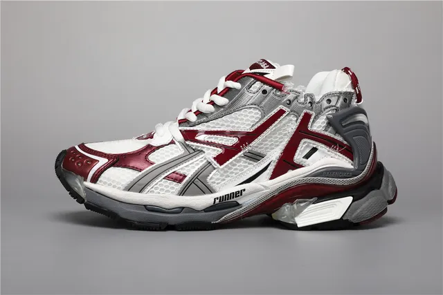 Balenciaga Blancs Bordeaux Silhouette Construction Maille Et Recouvrement Synthétique Chunky 9
