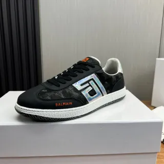 Balmain B-Court Black Holographic Silver Orange Lifestyle Sneakers