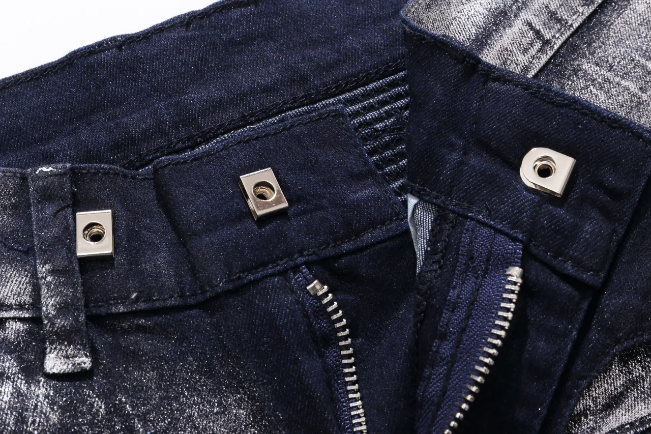 Balmain Distressed Black Moto-Panelled Denim Shorts 10